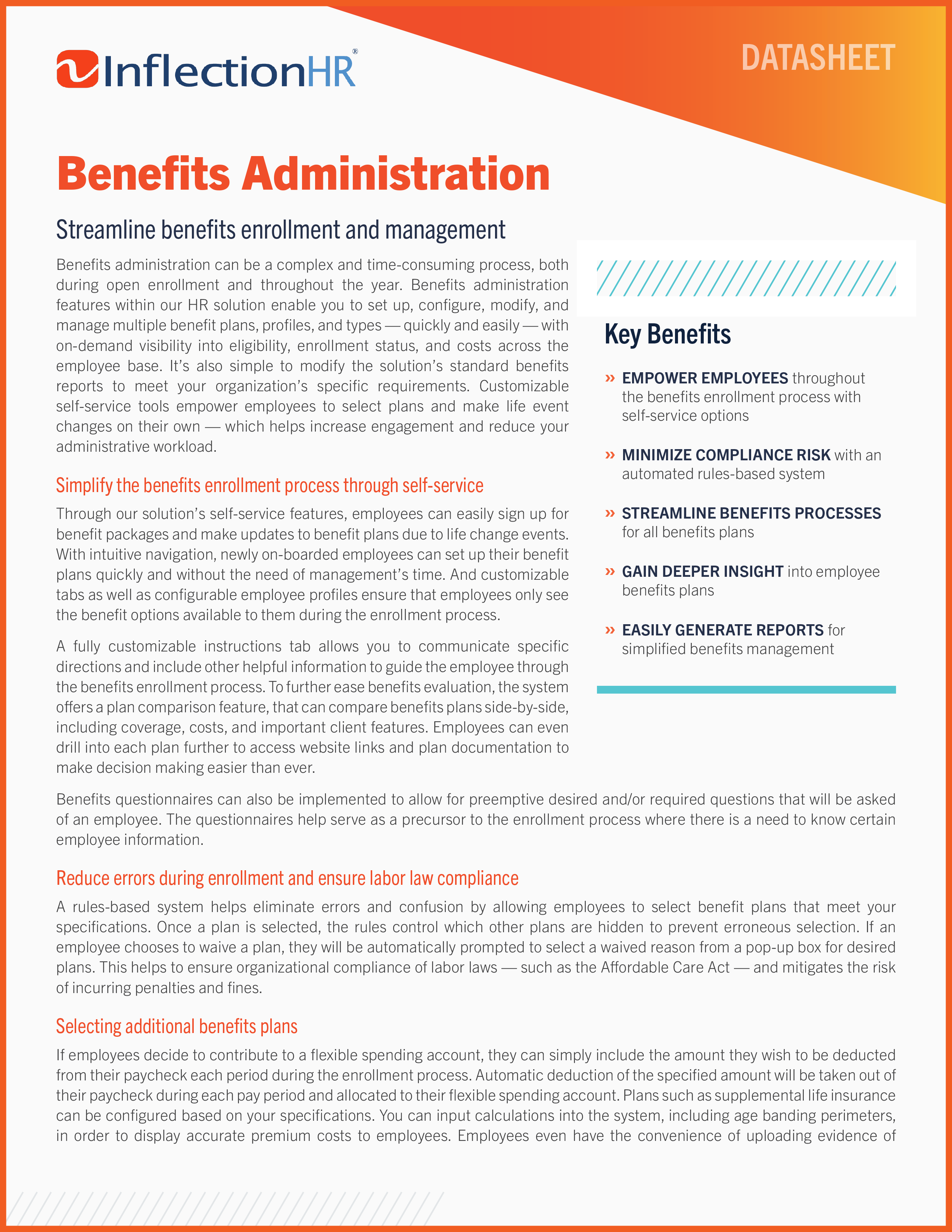 Benefits Administration Solution Inflection HR
